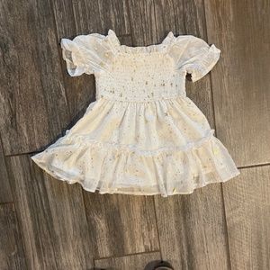 Baby Girl 9-12 Smocked Dress with gold stars